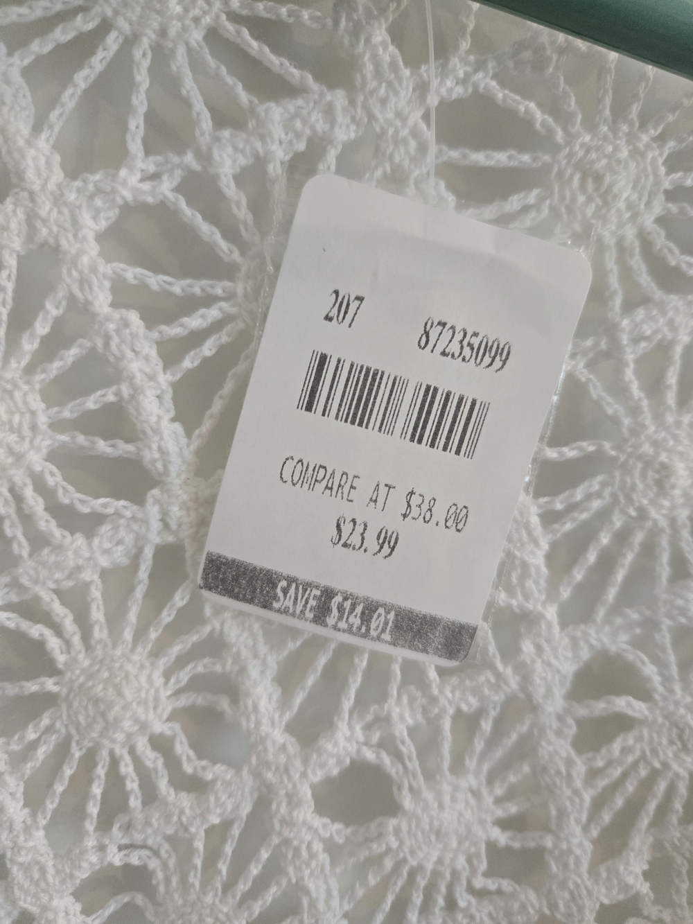 White Crochet Lace Top - Delicate Floral Knit Size M - Picture 2 of 3